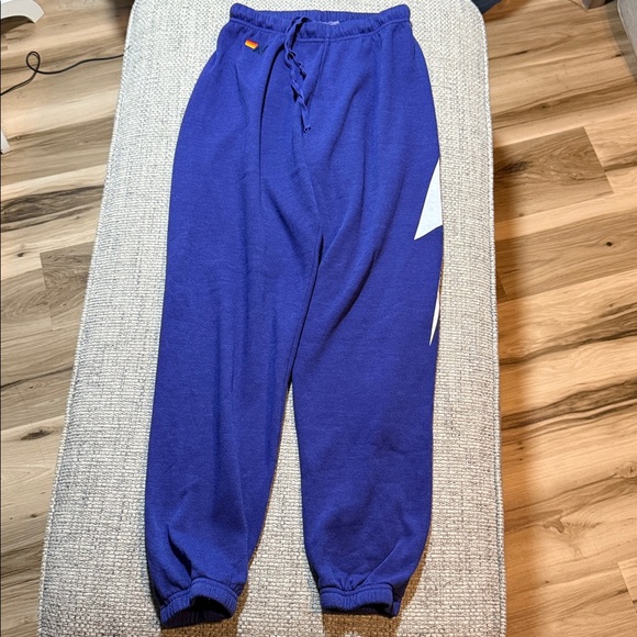 Aviator Nation Bolt Collection SET Crewneck and Sweatpants Deep Purple White S - Picture 4 of 7